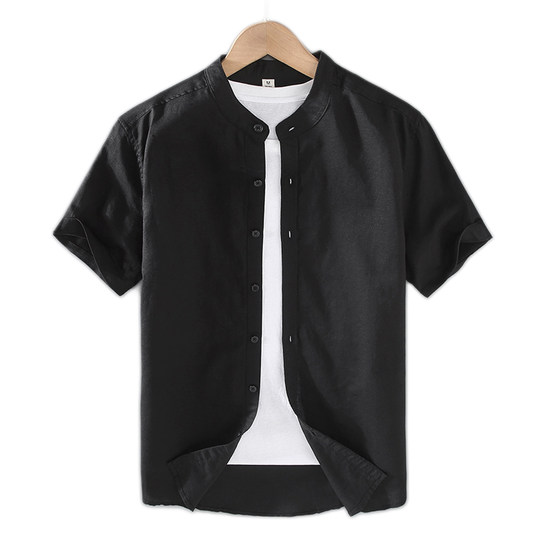 Camisa de lino hombre, manga corta