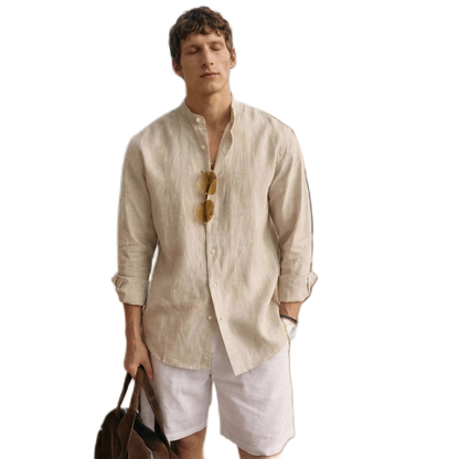 Camisa de lino hombre, corte suelto
