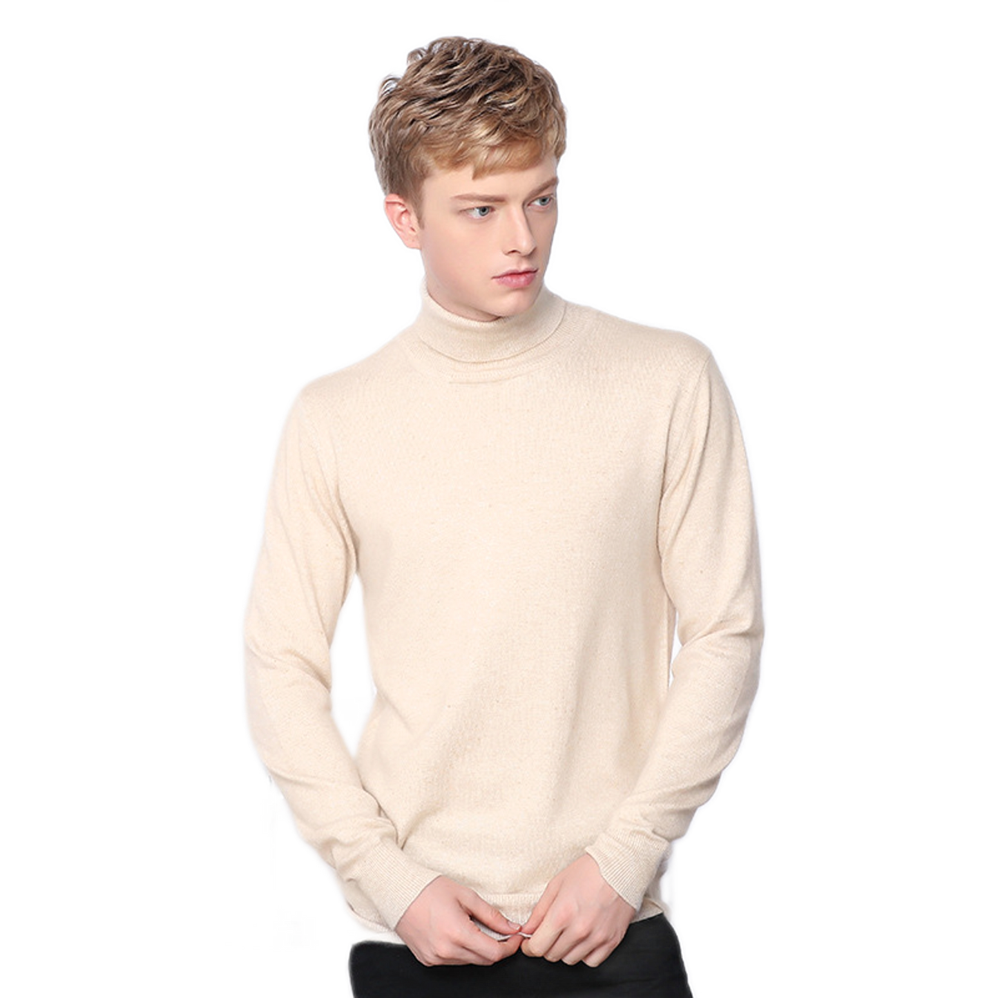 Sweater de cashmere hombre color beige