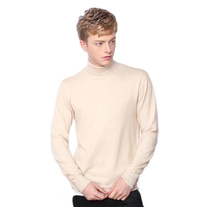 Sweater de cashmere hombre color beige