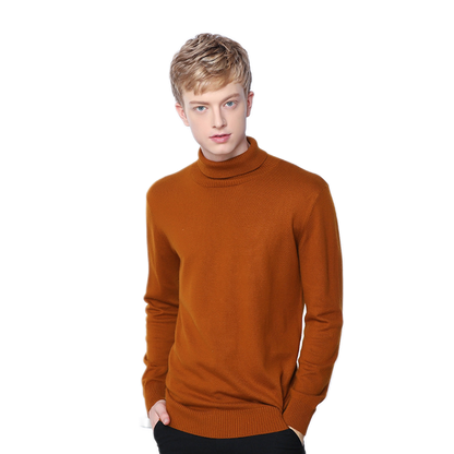 Sweater de cashmere hombre color caramelo