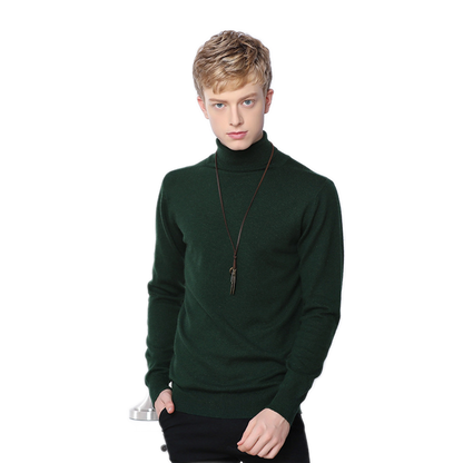 Sweater de cashmere hombre color verde oscuro