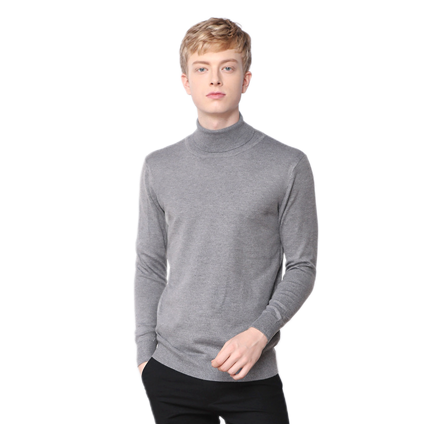 Sweater de cashmere hombre color gris