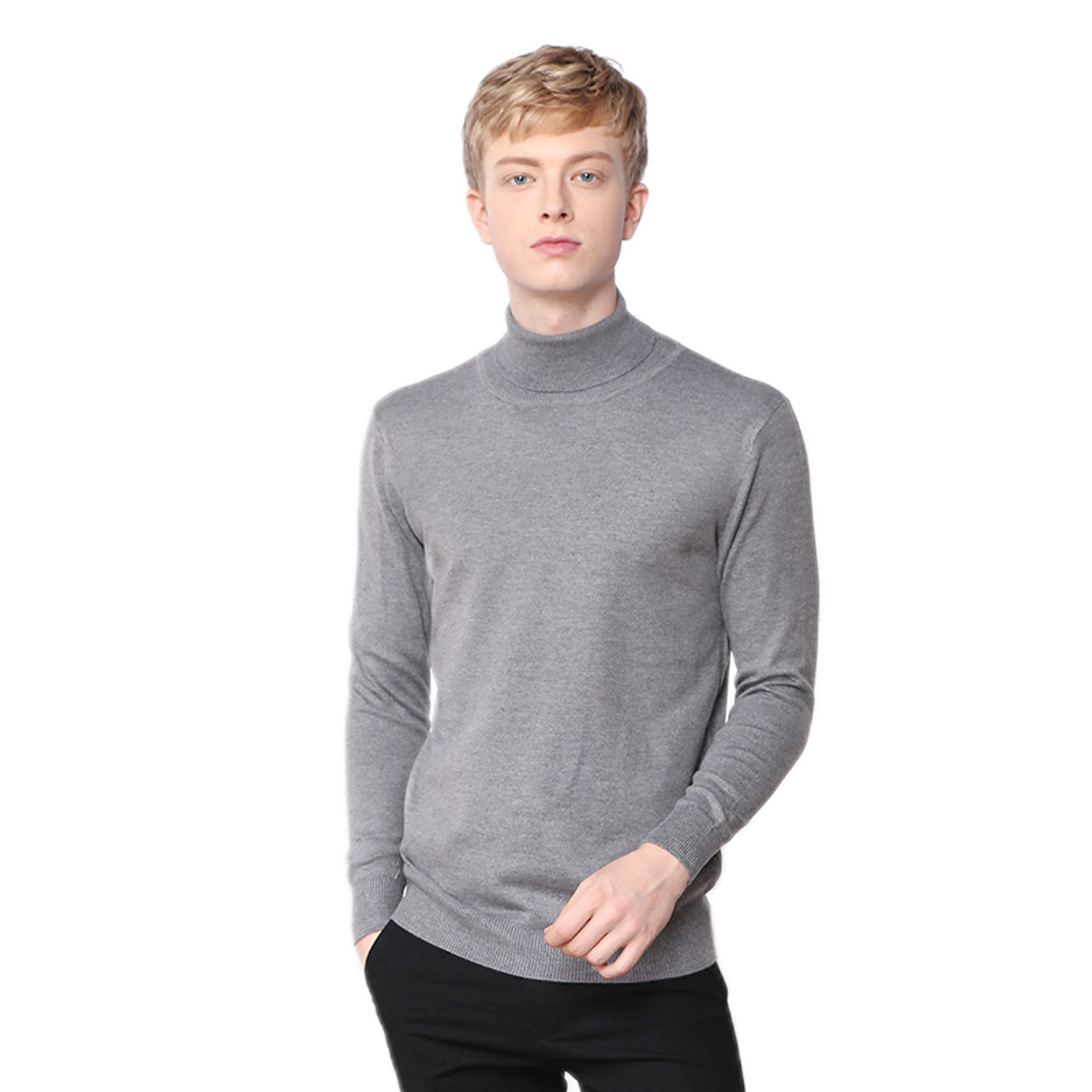 Sweater de cashmere hombre color gris