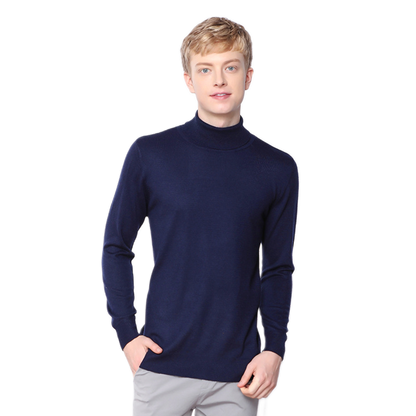 Sweater de cashmere hombre color azul marino