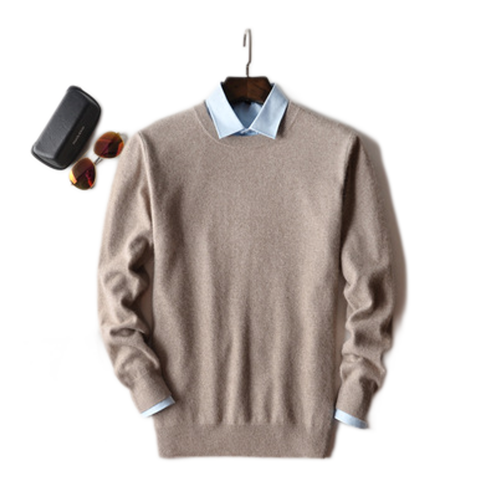 Sweater de cashmere hombre color beige