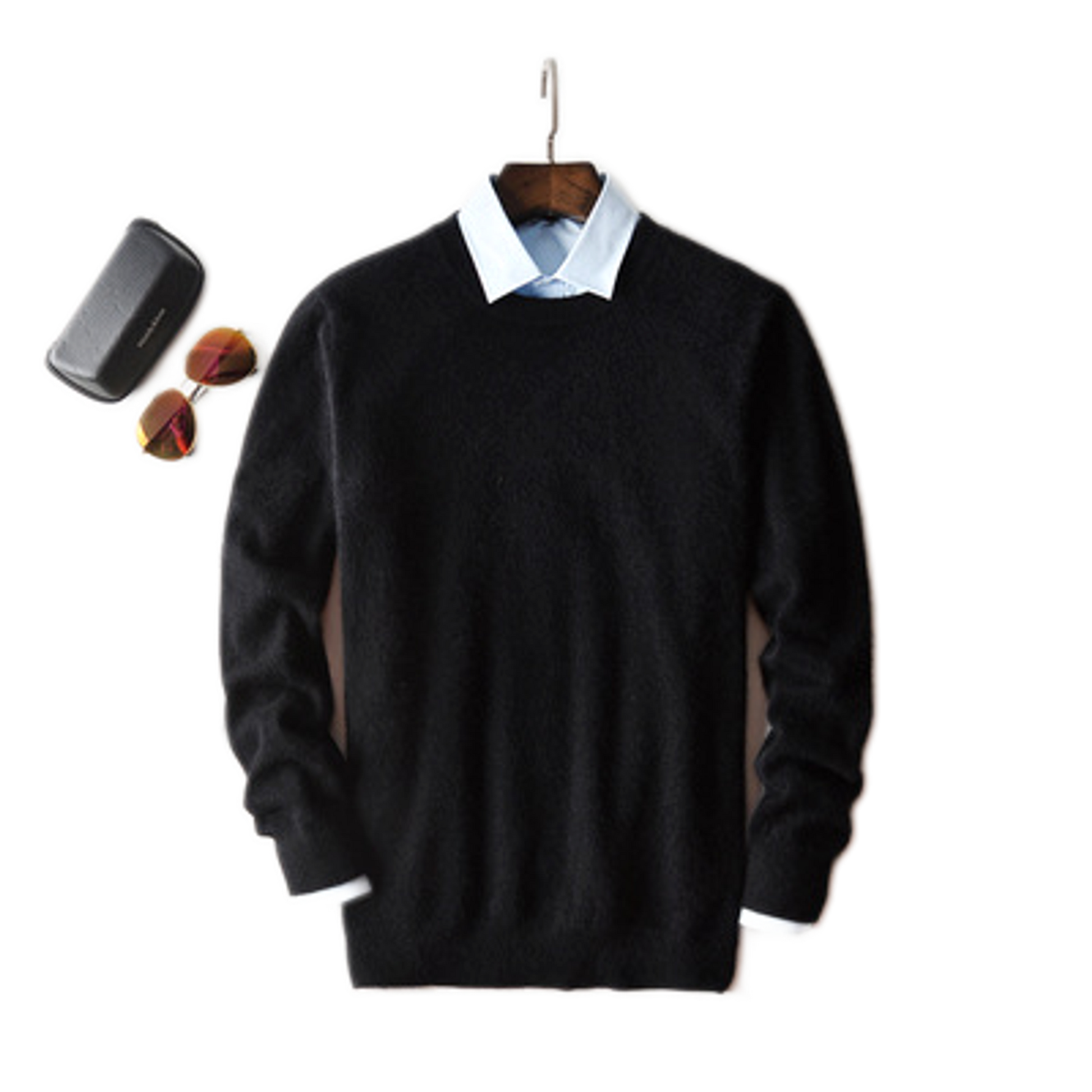 Sweater de cashmere hombre color negro