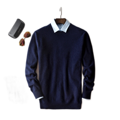 Sweater de cashmere hombre color azul oscuro