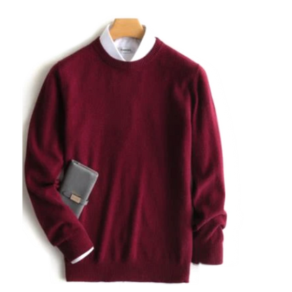 Sweater de cashmere hombre color rojo óxido