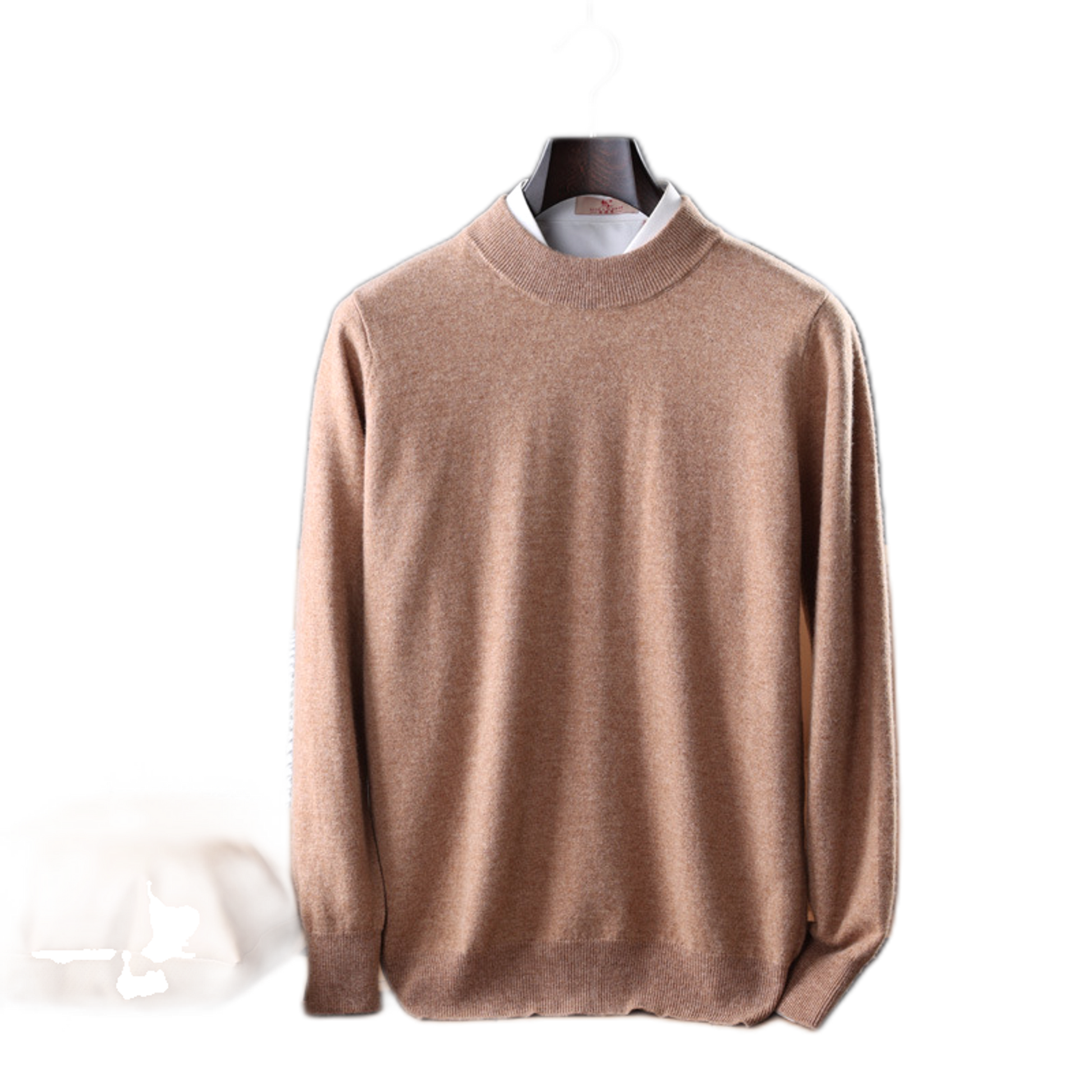 Sweater de cashmere hombre color caqui