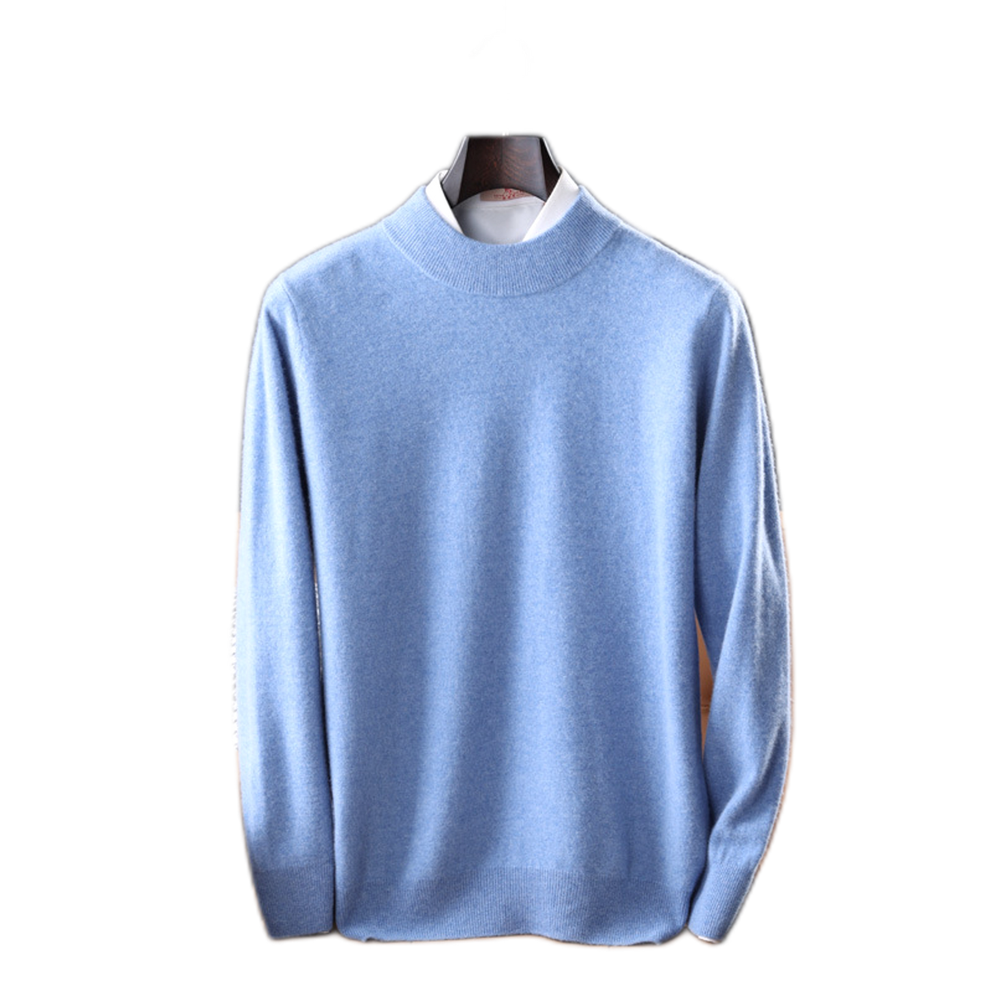 Sweater de cashmere hombre color celeste