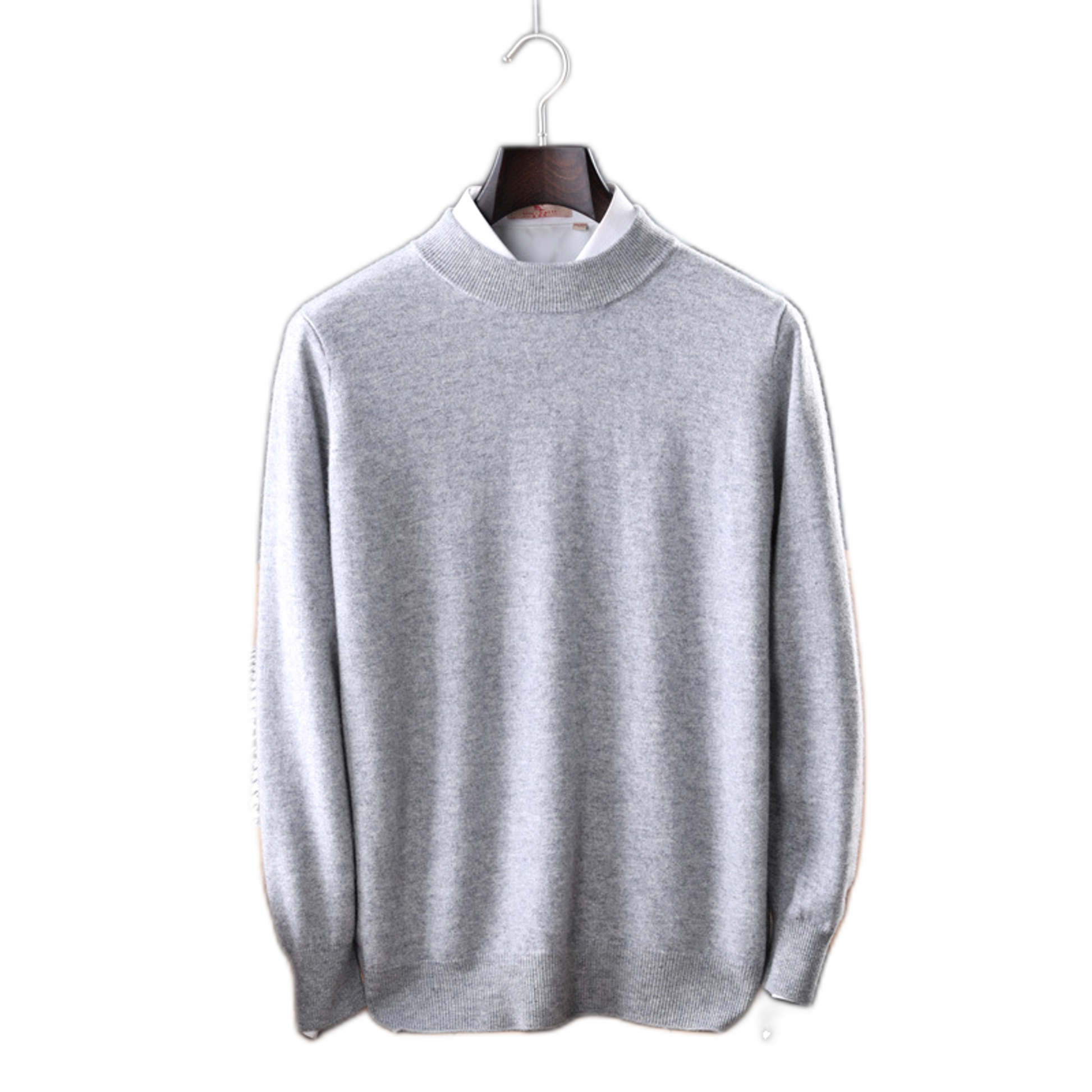 Sweater de cashmere hombre color gris claro