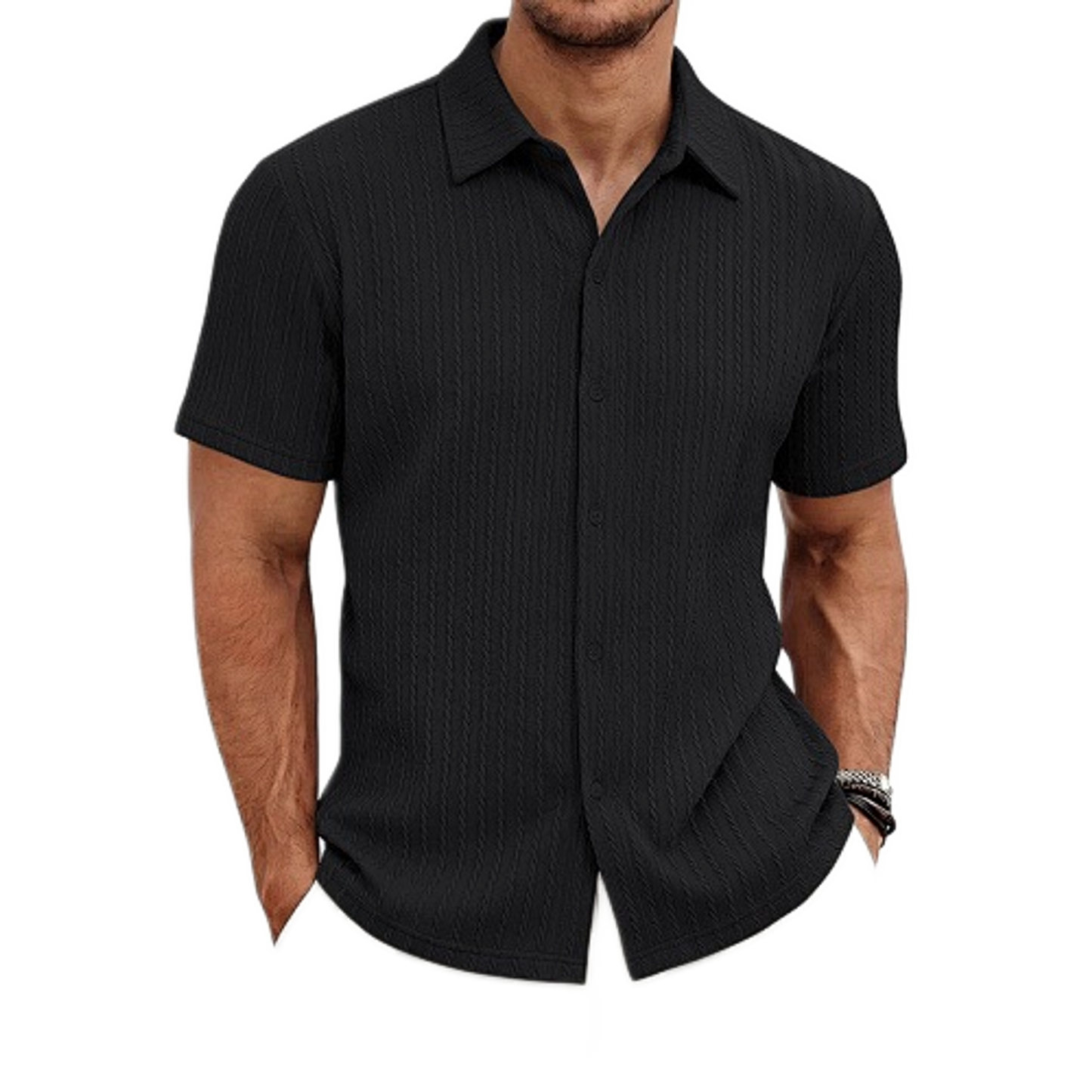 Polo hombre color negro