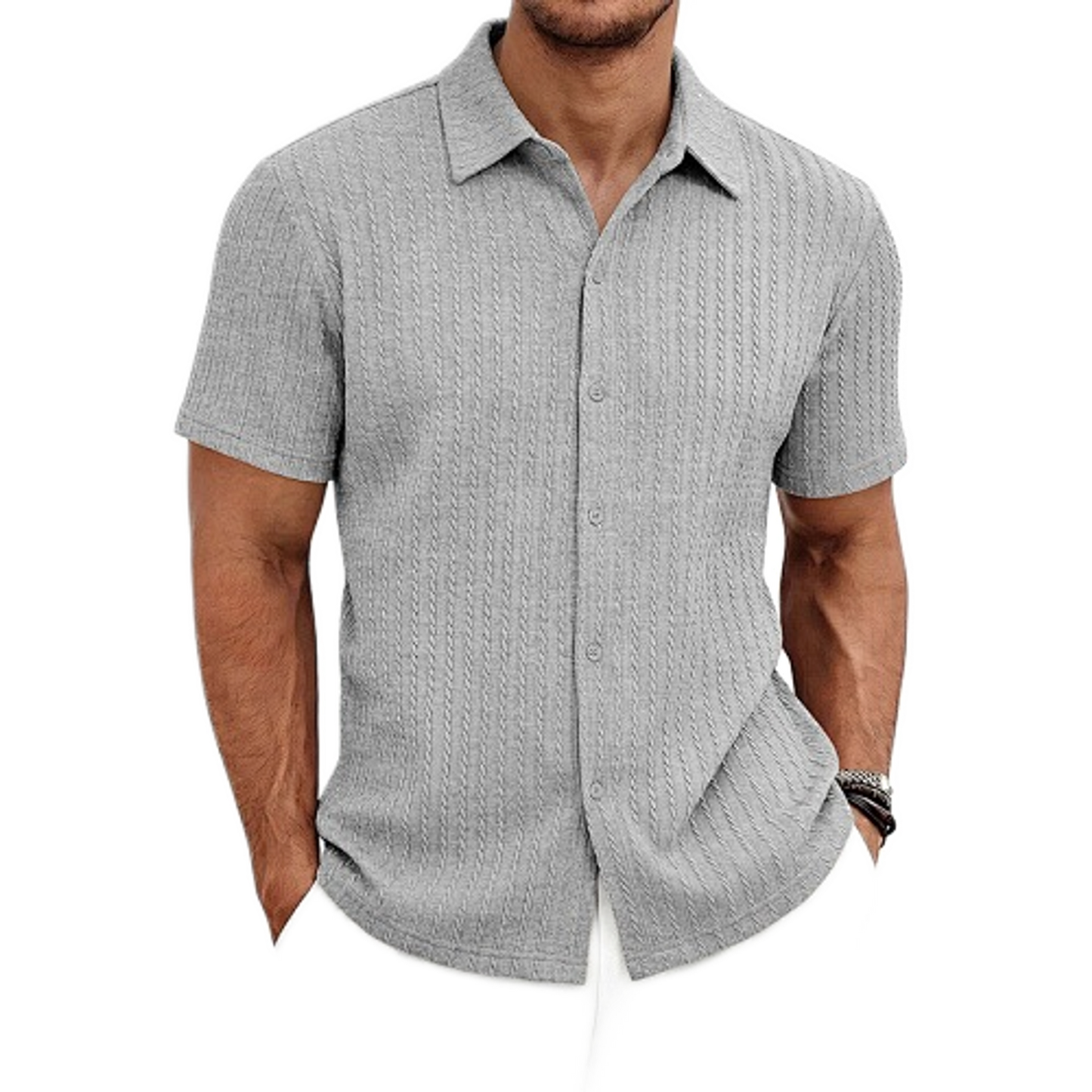 Polo hombre color gris claro