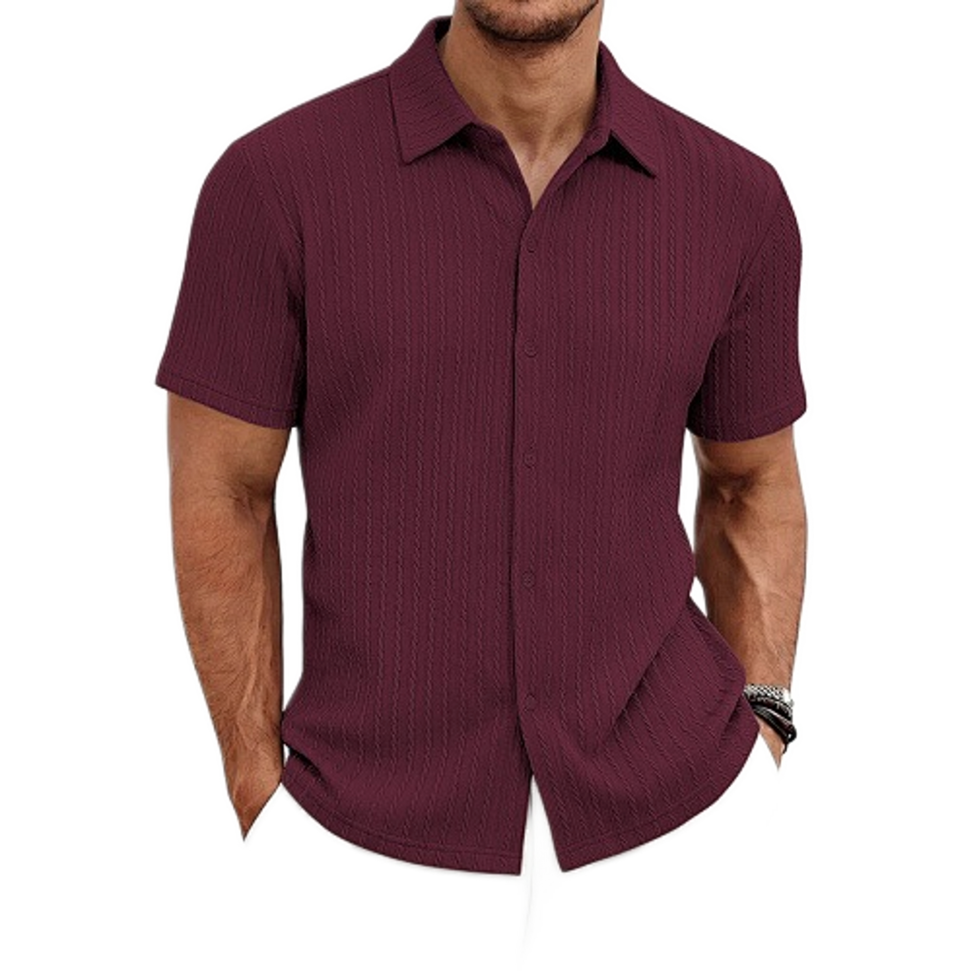 Polo hombre color rojo vino