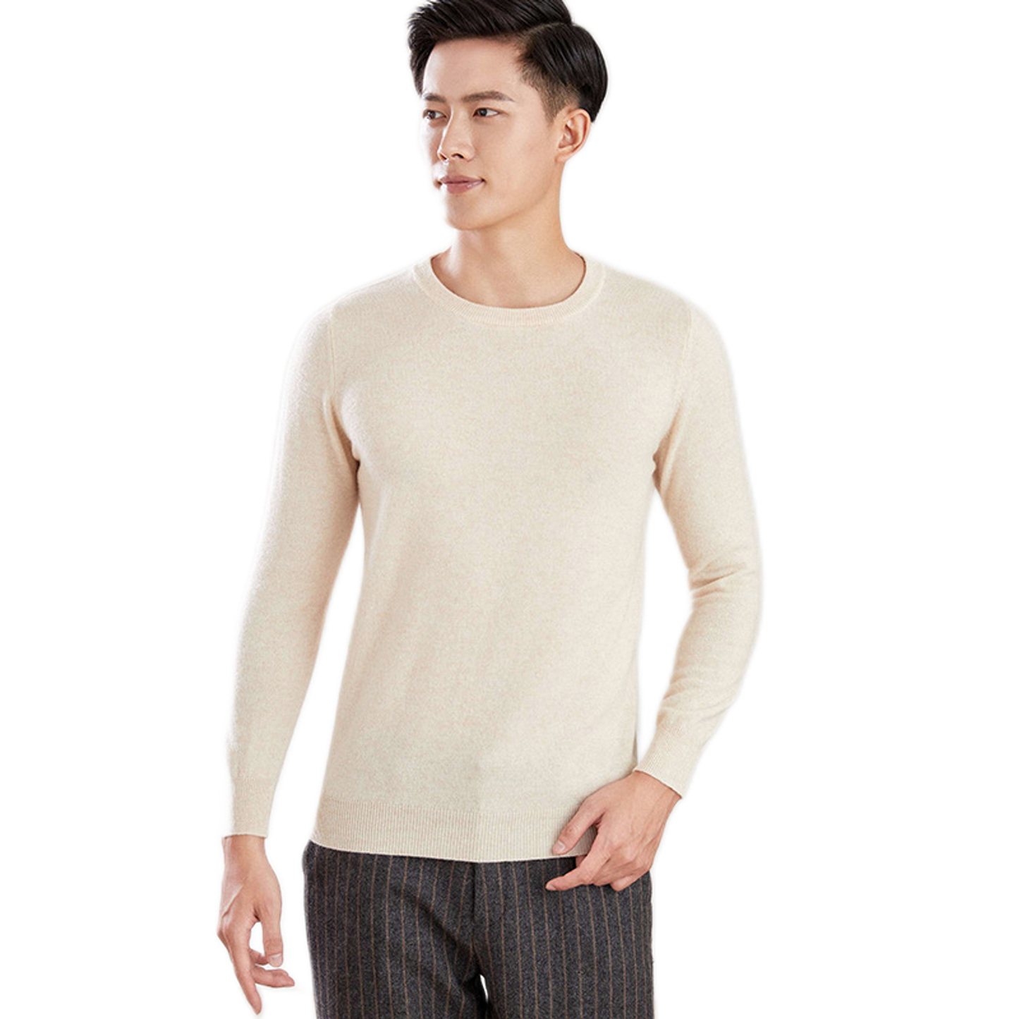 Sweater de lana hombre color beige