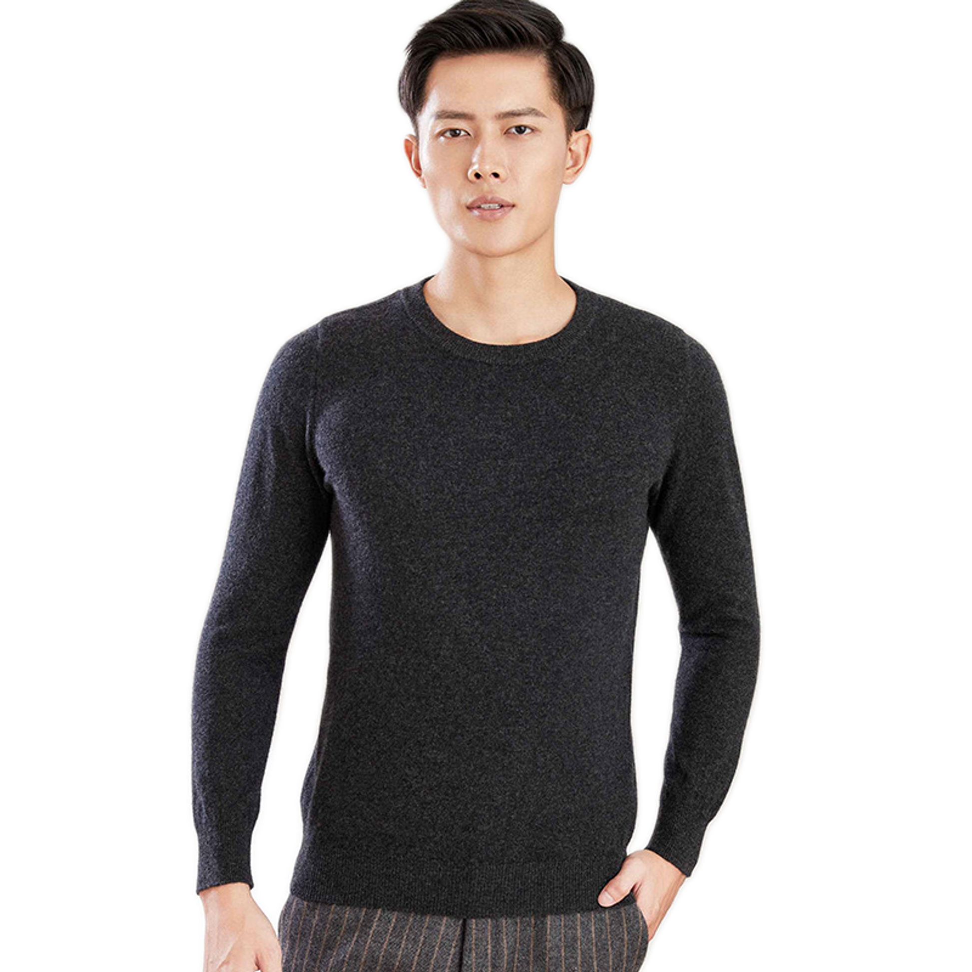 Sweater de lana hombre color gris oscuro