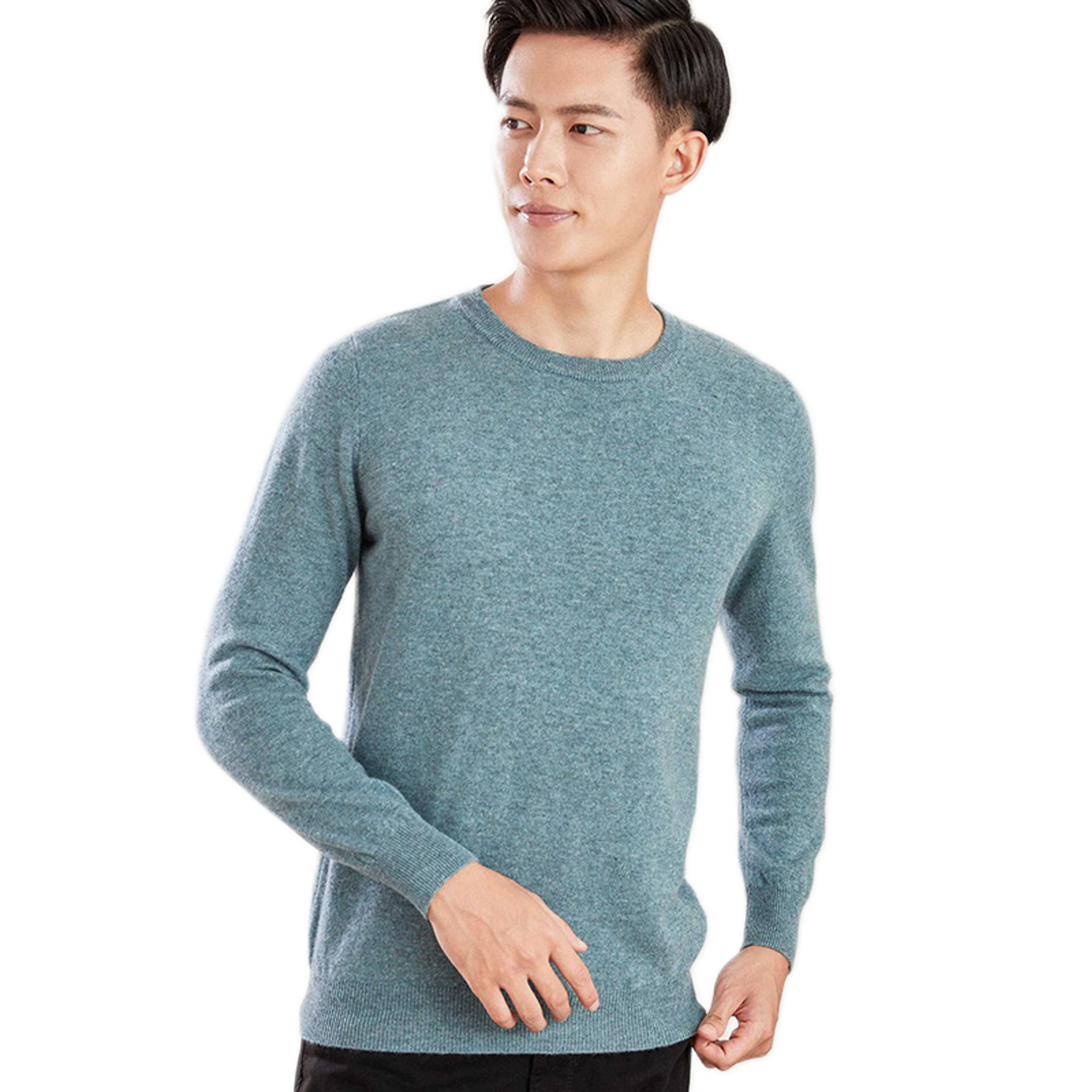 Sweater de lana hombre color verde oscuro