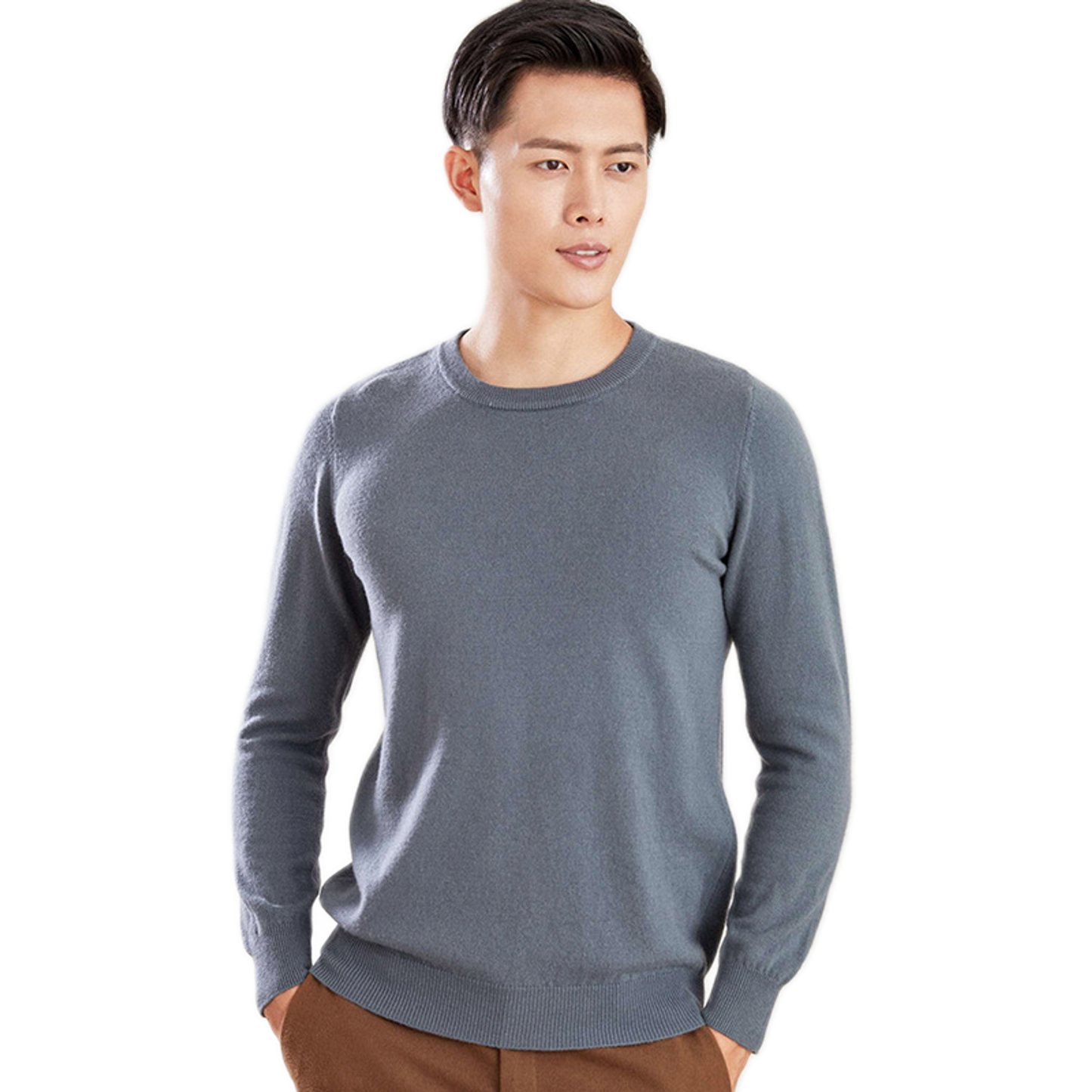 Sweater de lana hombre color gris beige