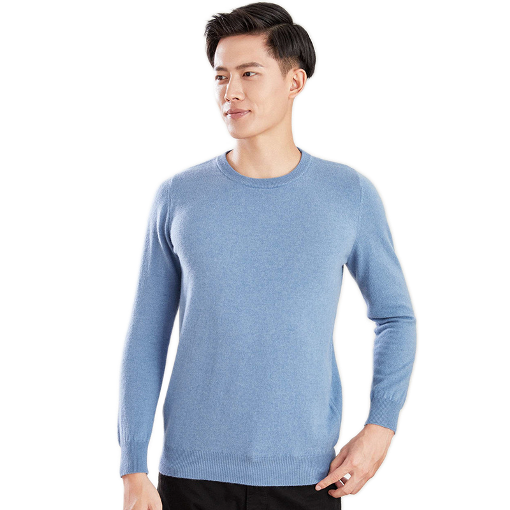 Sweater de lana hombre color celeste