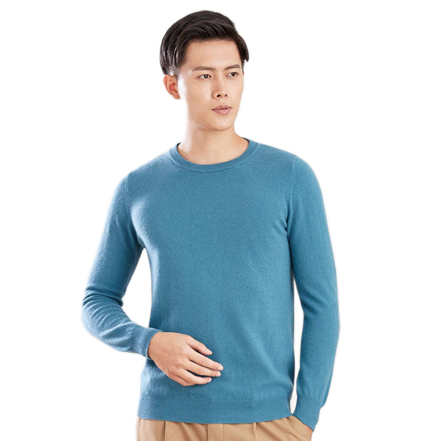 Sweater de lana hombre color azul claro