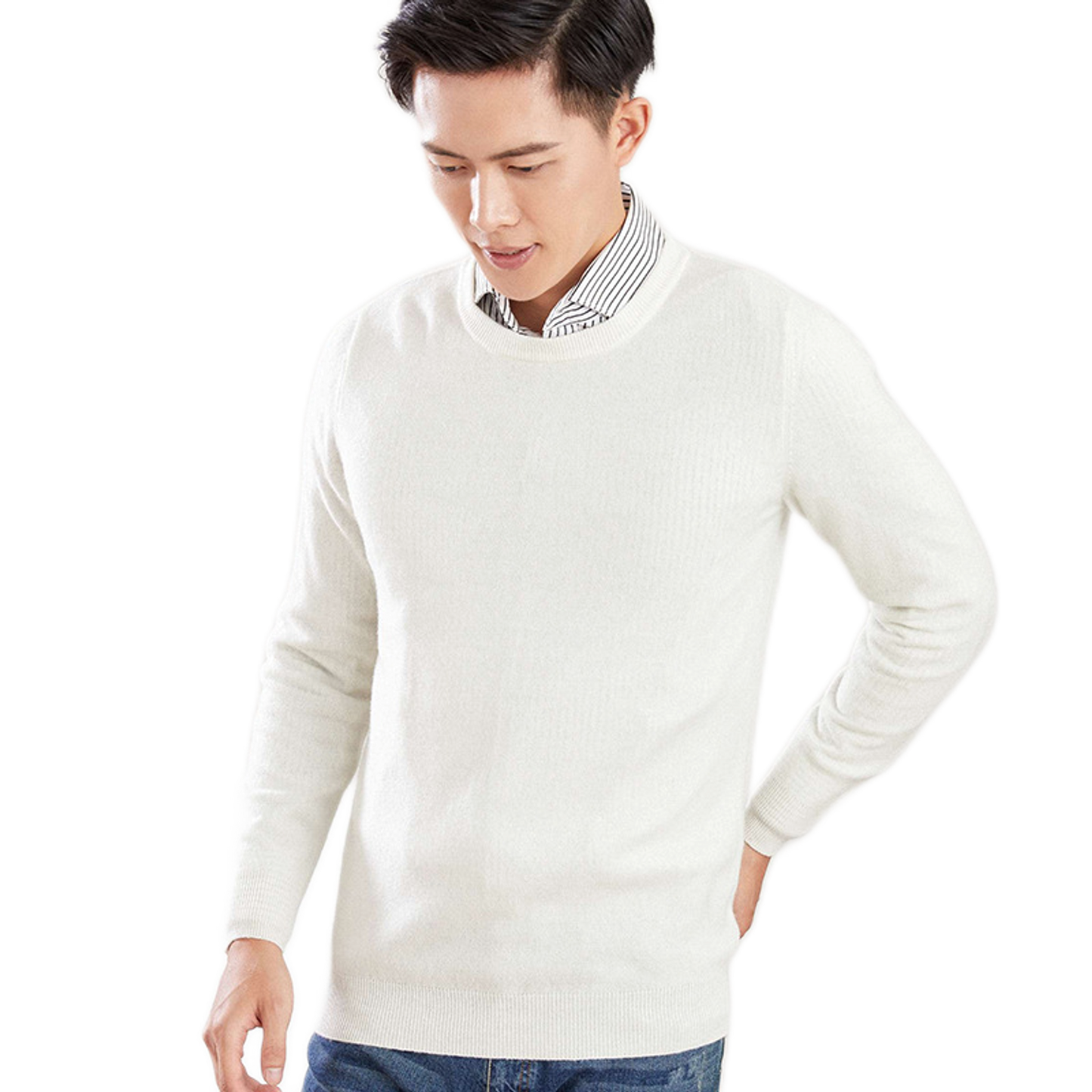 Sweater de lana hombre color blanco