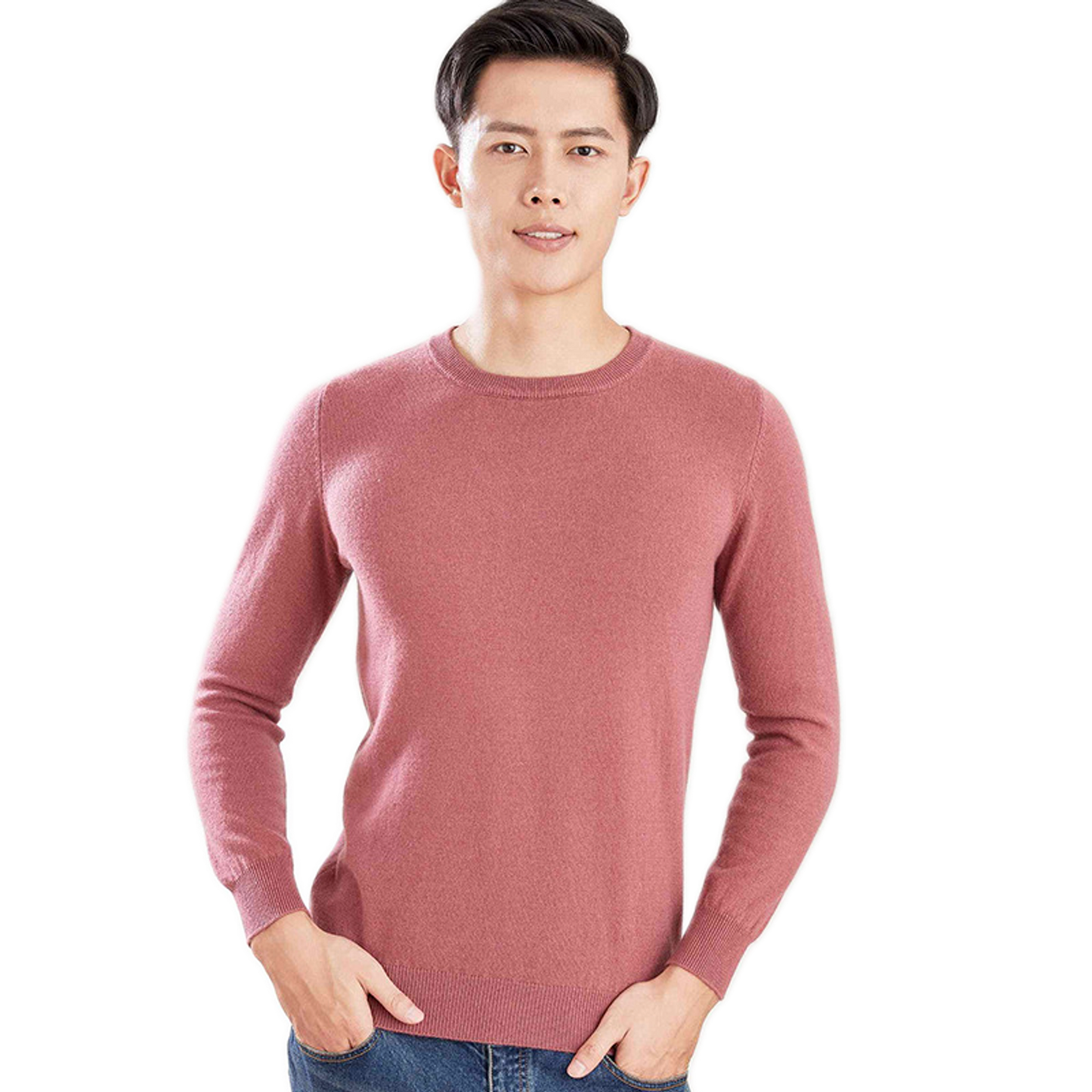 Sweater de lana hombre color rojo óxido