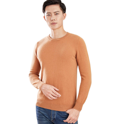Sweater de lana hombre color café anaranjado