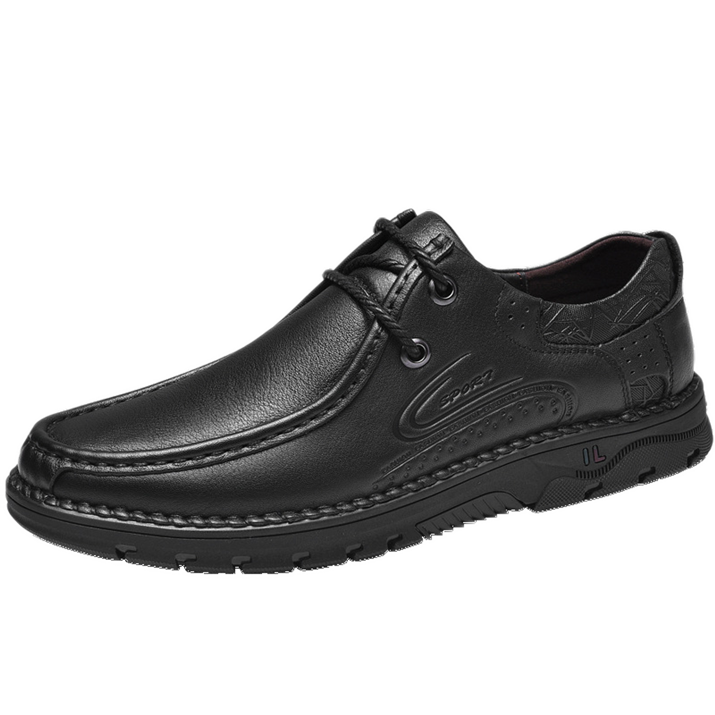 Zapato casual de cuero hombre color negro, low-top