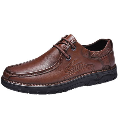 Zapato casual de cuero hombre color café, low-top