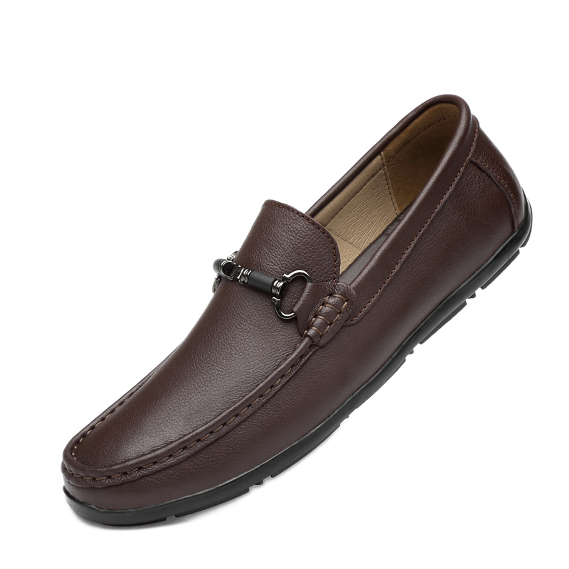 Zapato social de cuero hombre color café