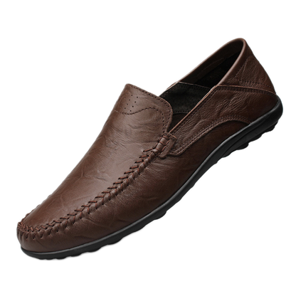 Mocasín de cuero hombre color café oscuro