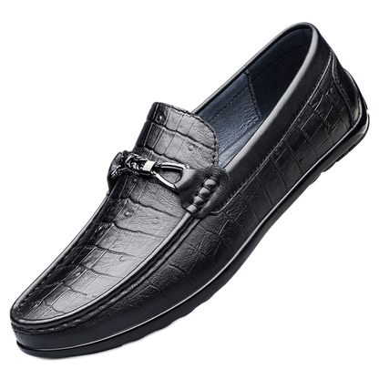 Mocasín de cuero hombre color negro