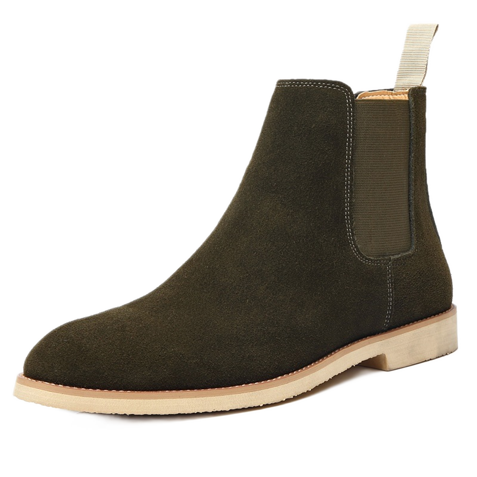 Mocasín de cuero hombre color verde oscuro
