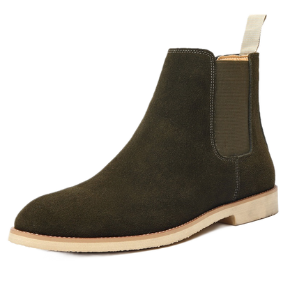 Mocasín de cuero hombre color verde oscuro