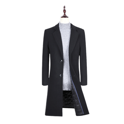 Chaqueta de lana hombre color negro, trench
