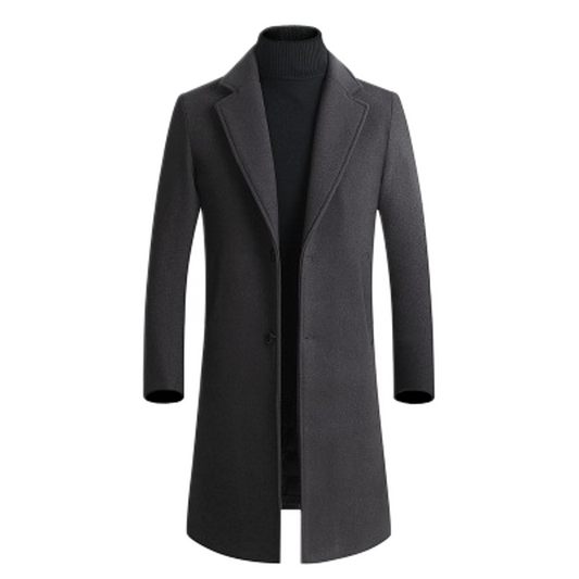 Chaqueta de lana hombre, estilo trench