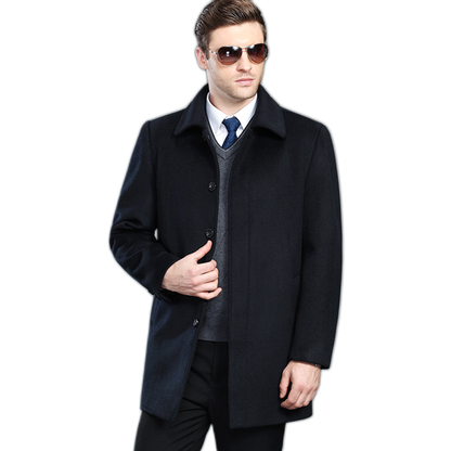 Blazer de cashmere hombre color negro azulado