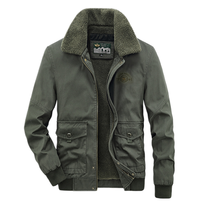 Chaqueta de algodón hombre color verde, con bolsillo