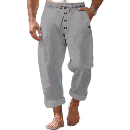Pantalón de lino hombre color gris