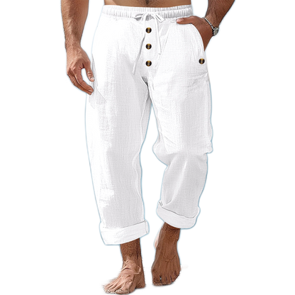 Pantalón de lino de corte suelto - una de las dos piezas inferiores del conjunto