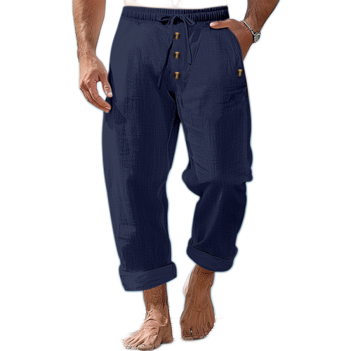 Pantalón de lino color azul marino