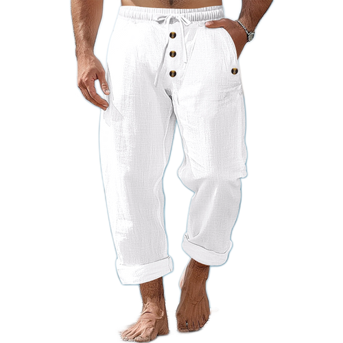 Pantalón de lino color blanco