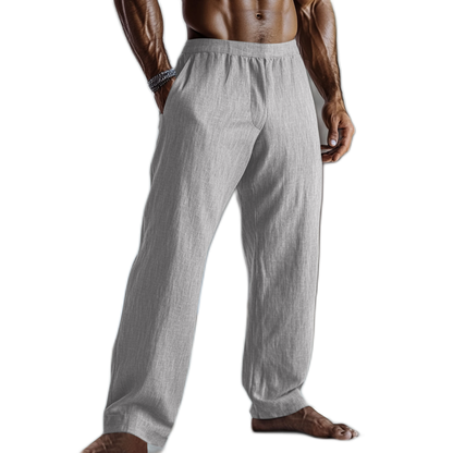 Pantalón de algodón hombre color gris, con bolsillo