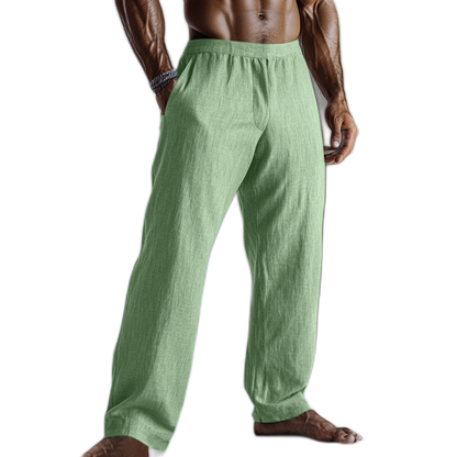 Pantalón de algodón hombre color verde menta, con bolsillo