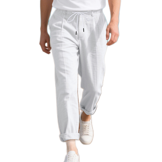 Pantalón de lino hombre, corte suelto