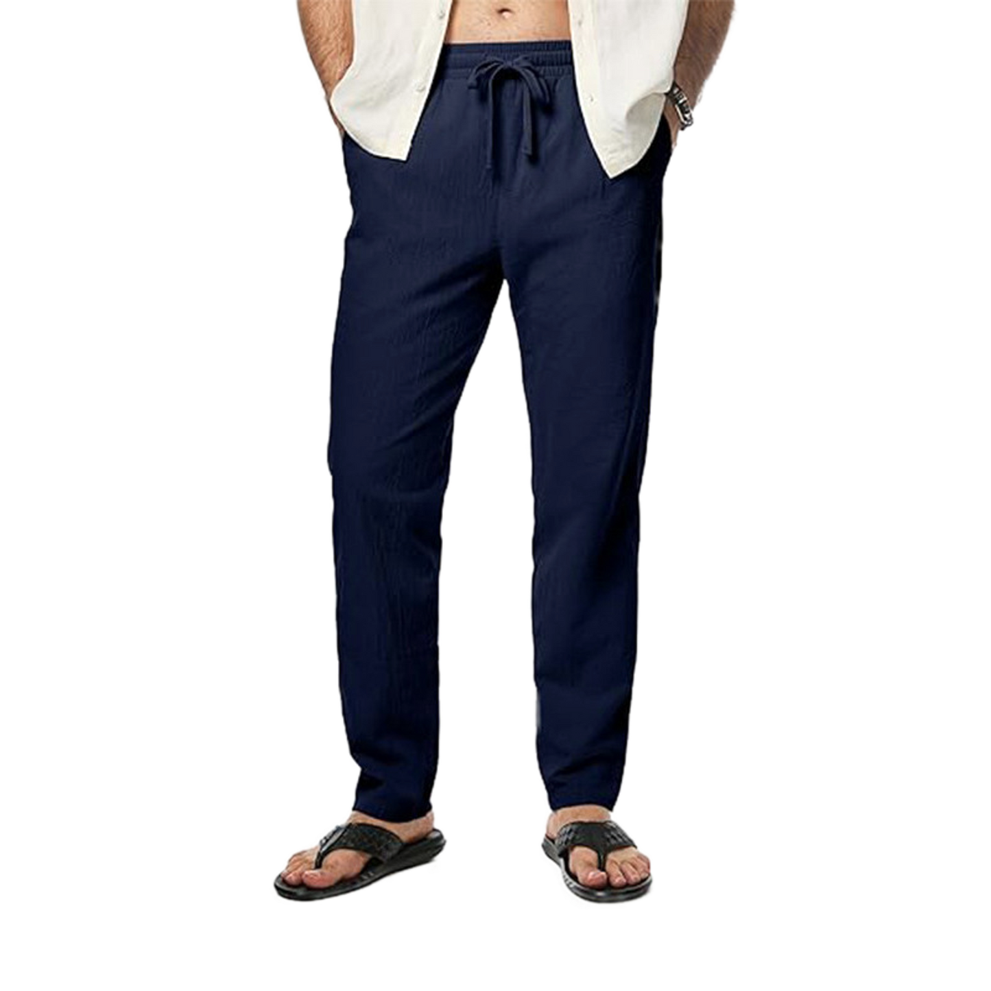 Pantalón de algodón hombre color azul oscuro