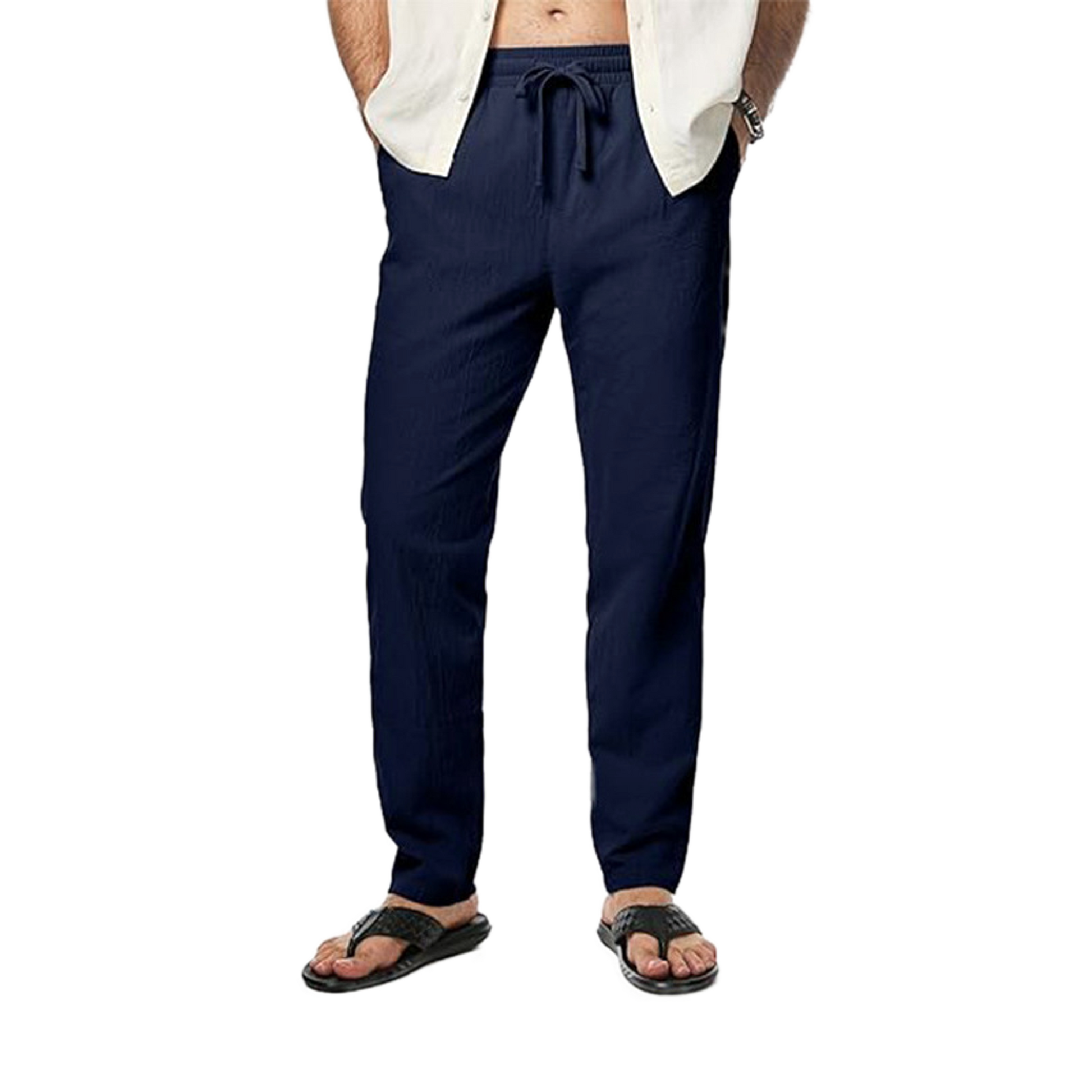 Pantalón de algodón hombre color azul oscuro