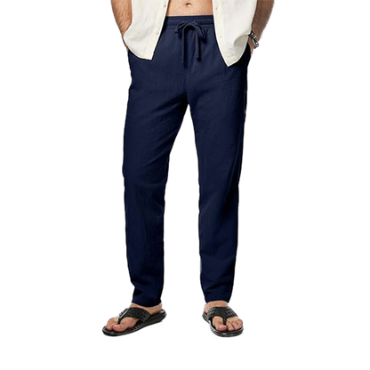 Pantalón de algodón hombre color azul oscuro