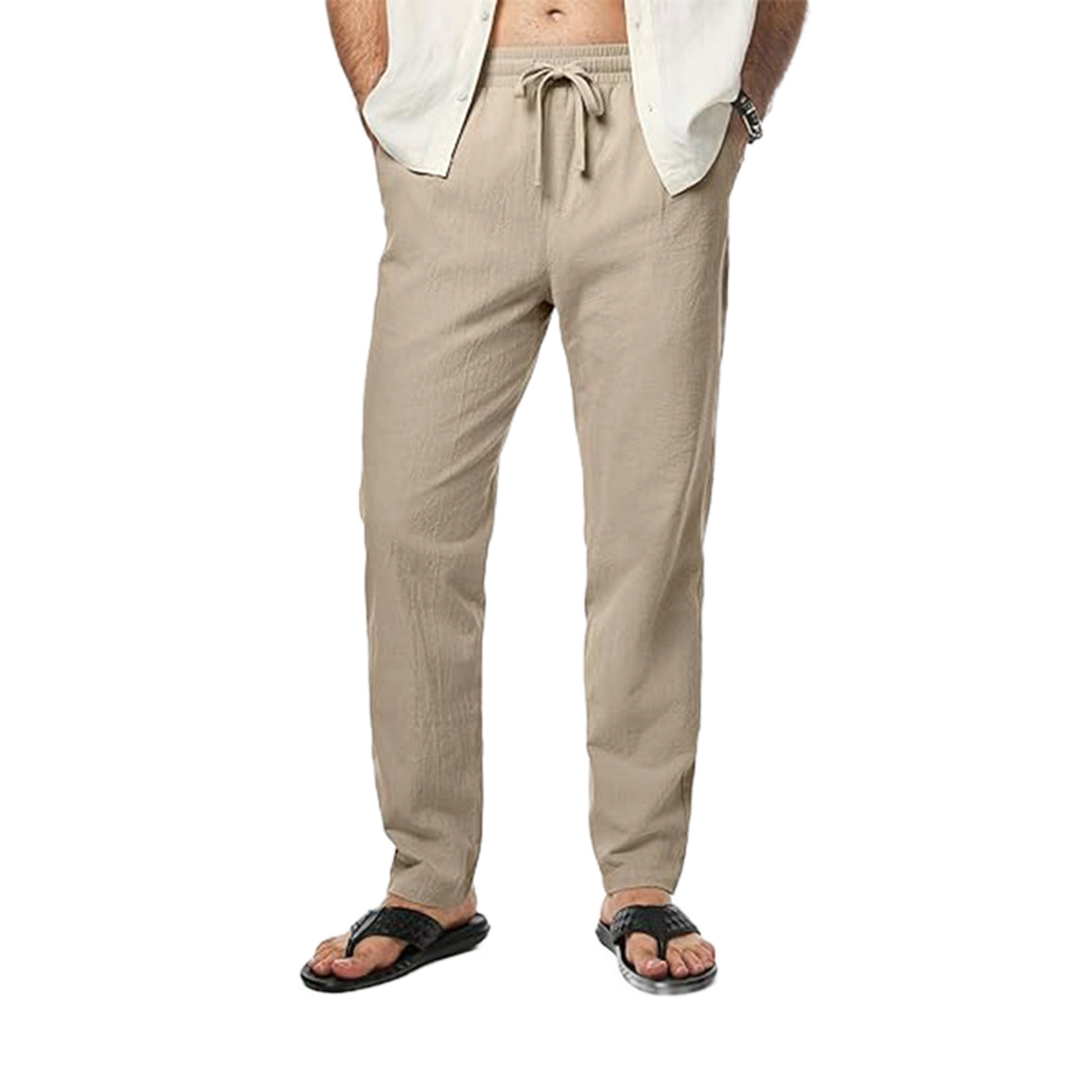 Pantalón de algodón hombre color caqui